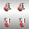 Service Caster 3 Inch 316SS Red Polyurethane Swivel Top Plate Caster Brake 2 Rigid SCC, 2PK SCC-SS31620S314-PPUB-RED-TLB-2-R-2 - alternate 1